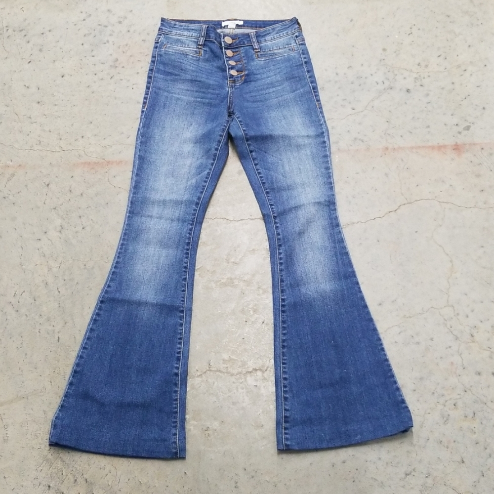 Sun & Shadow vintage flare blue Jeans button fly - Picture 1 of 8